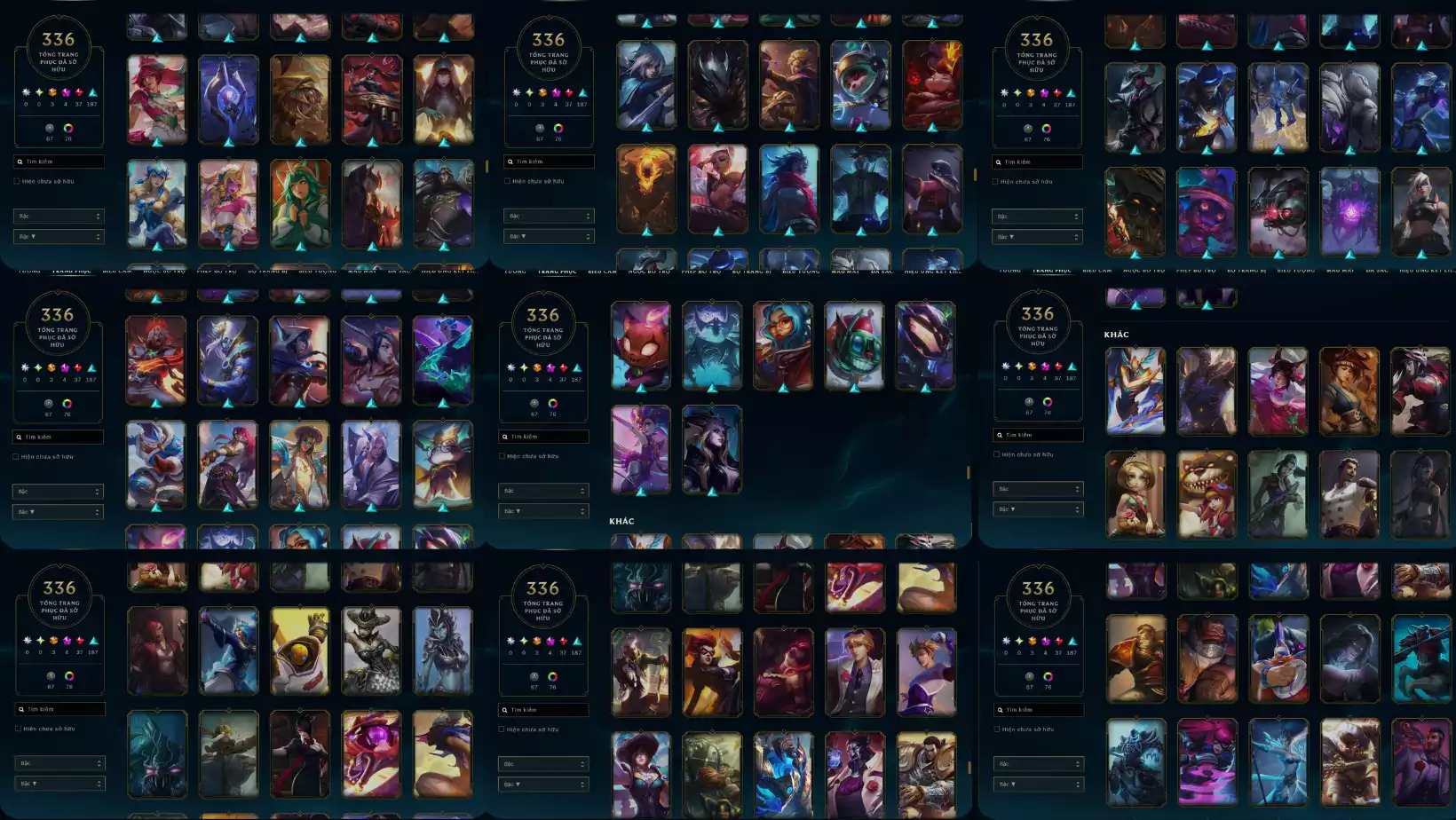 Ảnh 🎮 Thông tin tài khoản: ✅ 336 skin cực khủng 🔥 3 cam, 4 Tối Thượng, 37 Huyền Thoại (đỏ), 187 Sử Thi 🐱 Có mảnh trang phục SHACO MÈO TOM mới ra 🏅 Rank hiện tại: Đồng (acc chơi chill, chưa tryhard) 🧠 TFT (Đấu Trường Chân Lý): có chơi ổn định 🏟️ Sân chưởng đủ chơi, tha hồ thay đổi
